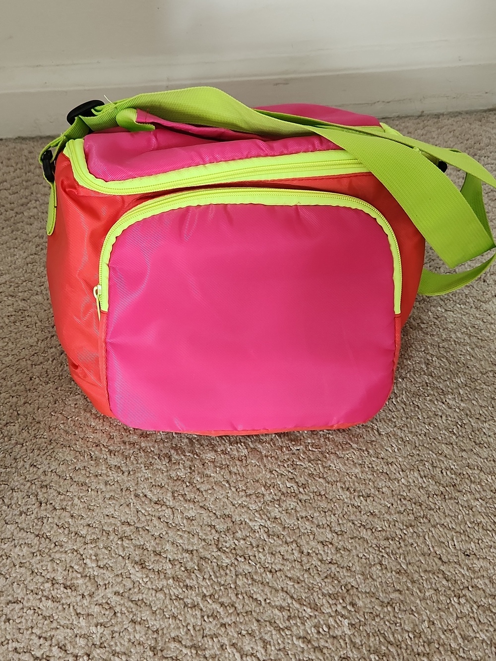 Neon Pink & Lime Green Insulated Cooler Bag